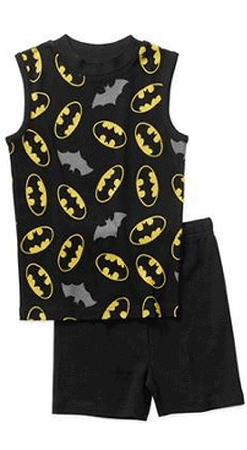 Marvel Boys Batman Pajamas 2 Piece Cotton Sleepwear Set Black