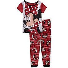 Load image into Gallery viewer, Disney Minnie Mouse Little Girls' Toddler 2 Piece Short Sleeve Pajamas Set Red
