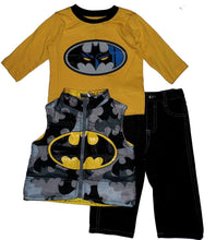 Load image into Gallery viewer, Batman Little Boys&#39; Toddler  3 Piece Nylon Vest Clothing Set

