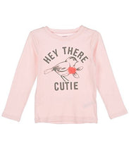Load image into Gallery viewer, Carter's Girl's Long Sleeve Pink Rosette "HEY THERE CUTIE" Tee
