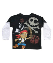 Load image into Gallery viewer, Disney Little Boys' Jake and the Neverland Toddler Boys Long Sleeve Tee Shirt Black
