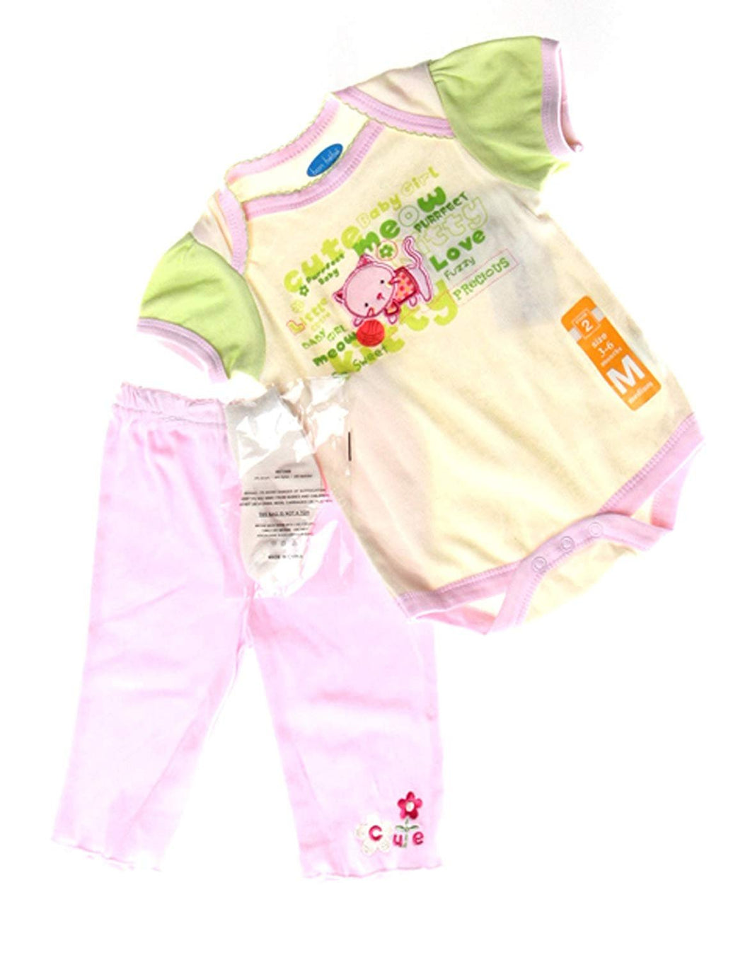 Bon Bebe Baby Girls 3pc Set Size 3-6Mos