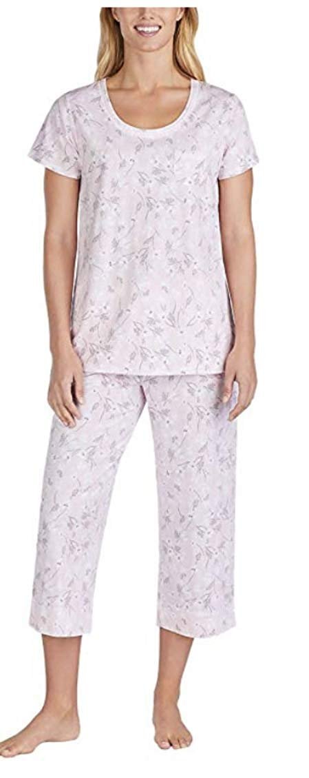 Carole Hochman Women's 2 Piece Capri Pajama Set Pink Medium
