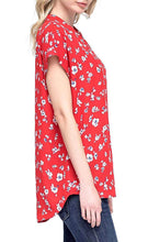 Load image into Gallery viewer, Pleione Sleeveless Button Down Henley Blouse Print Shirt with Front Chest Pocket
