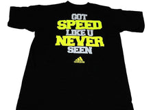 Load image into Gallery viewer, Adidas Boys Short Sleeve Black Tee Got Speed Like U Never Seen

