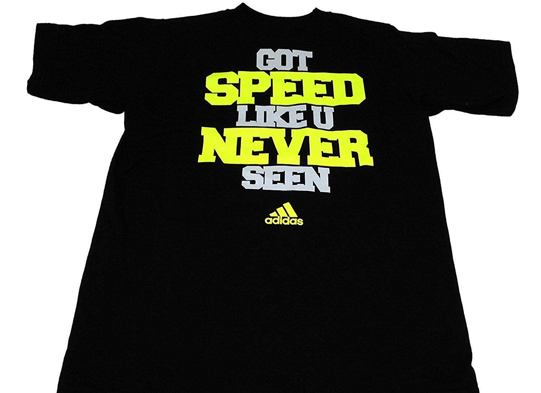 Adidas Boys Short Sleeve Black Tee Got Speed Like U Never Seen