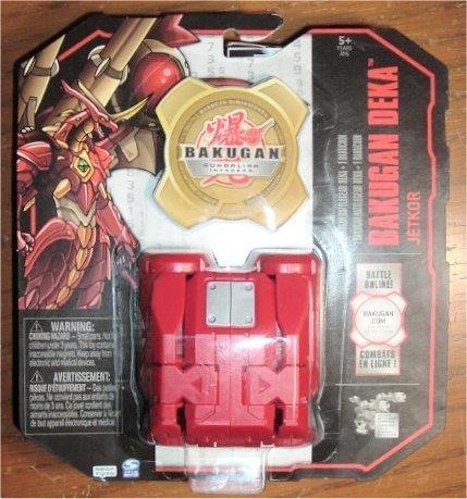 Bakugan Red & Silver Battlegear Deka with bakucoin