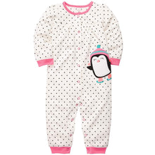 Load image into Gallery viewer, Carter's Infant Girls Polka Dot Penguin Microfleece Jumpsuit
