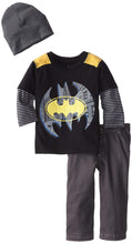 Load image into Gallery viewer, DC Comics Baby Boys' Batman 3 Piece Pant and Beanie Set
