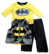 Load image into Gallery viewer, Batman Little Boys&#39; Toddler  3 Piece Nylon Vest Clothing Set
