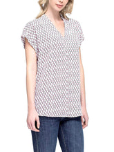 Load image into Gallery viewer, Pleione Sleeveless Button Down Henley Blouse Print Shirt with Front Chest Pocket
