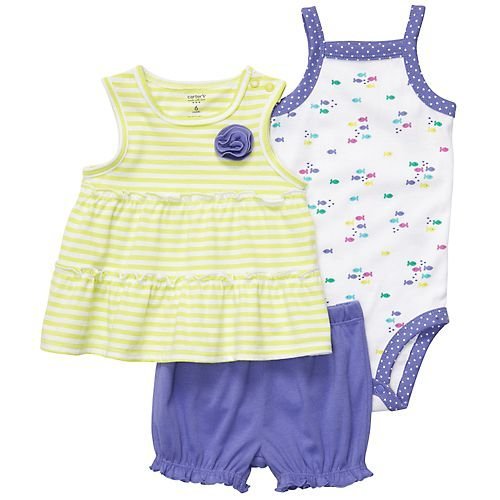 Carter's Baby Girls Newborn and Infant 3pc Bloomers Set
