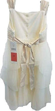 Load image into Gallery viewer, Biscotti Girls Dress Ivory Organza Crochet Top Satin Tie Flower Pearl, Size 7
