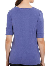 Load image into Gallery viewer, ELLEN TRACY Women&#39;s Pima Cotton/Lycra V-Neck Cuff Sleeves Shirt
