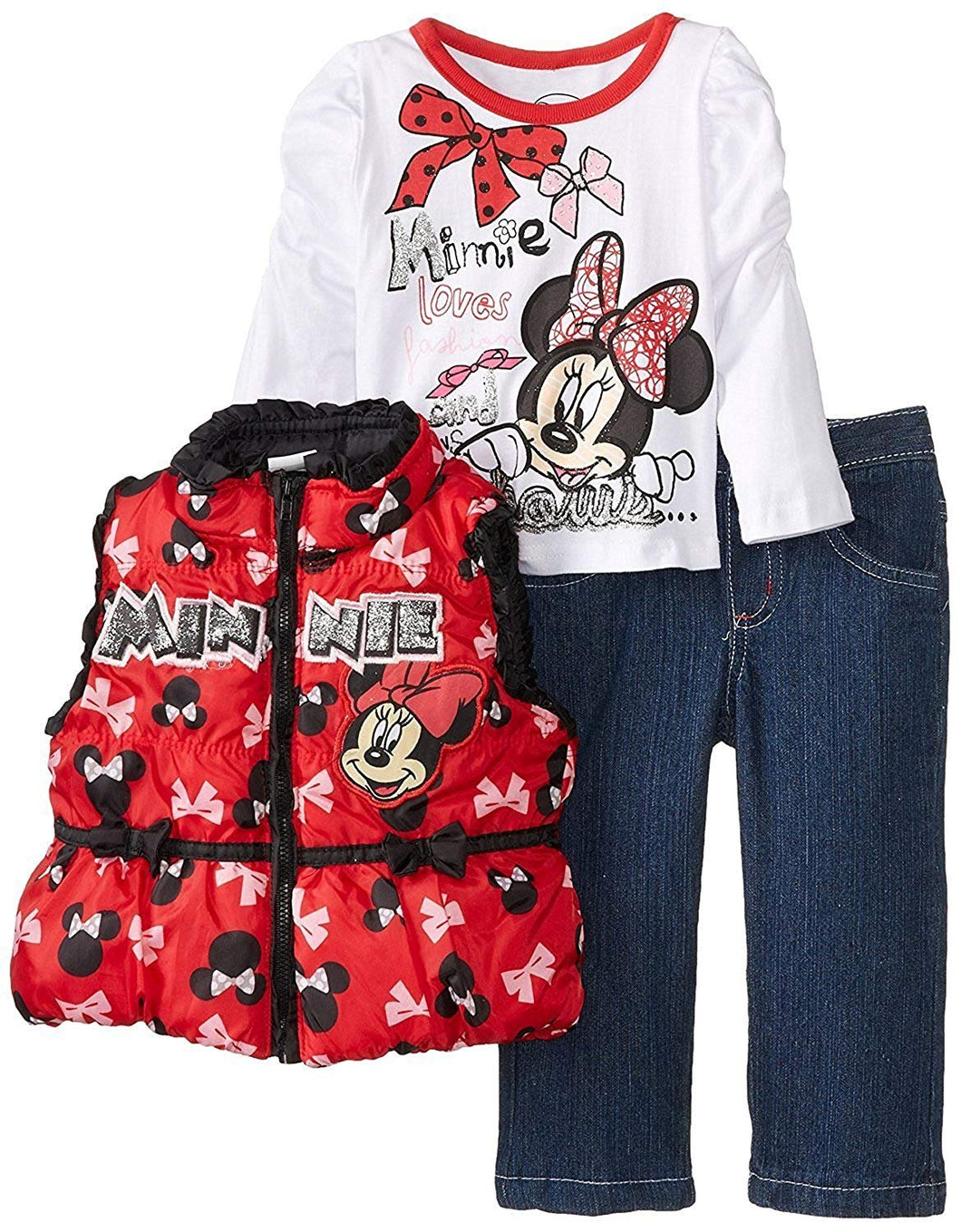 Disney Baby-Girls Minnie Mouse Vest Set (3 Piece)
