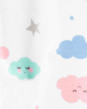 Load image into Gallery viewer, Carter's Little Girls' 1-Piece Clouds Fleece Footie Pajamas
