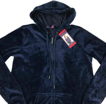 Load image into Gallery viewer, GLORIA VANDERBILT Women Velour Full Zip Sweatshirt Hoodie Jacket
