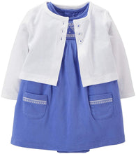 Load image into Gallery viewer, Carters Embroidered Dress and Cardigan Set
