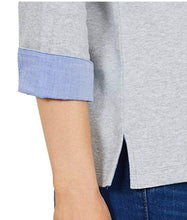 Load image into Gallery viewer, Nautica Women's 3/4 Cuffed Sleeve Chambray Casual Top
