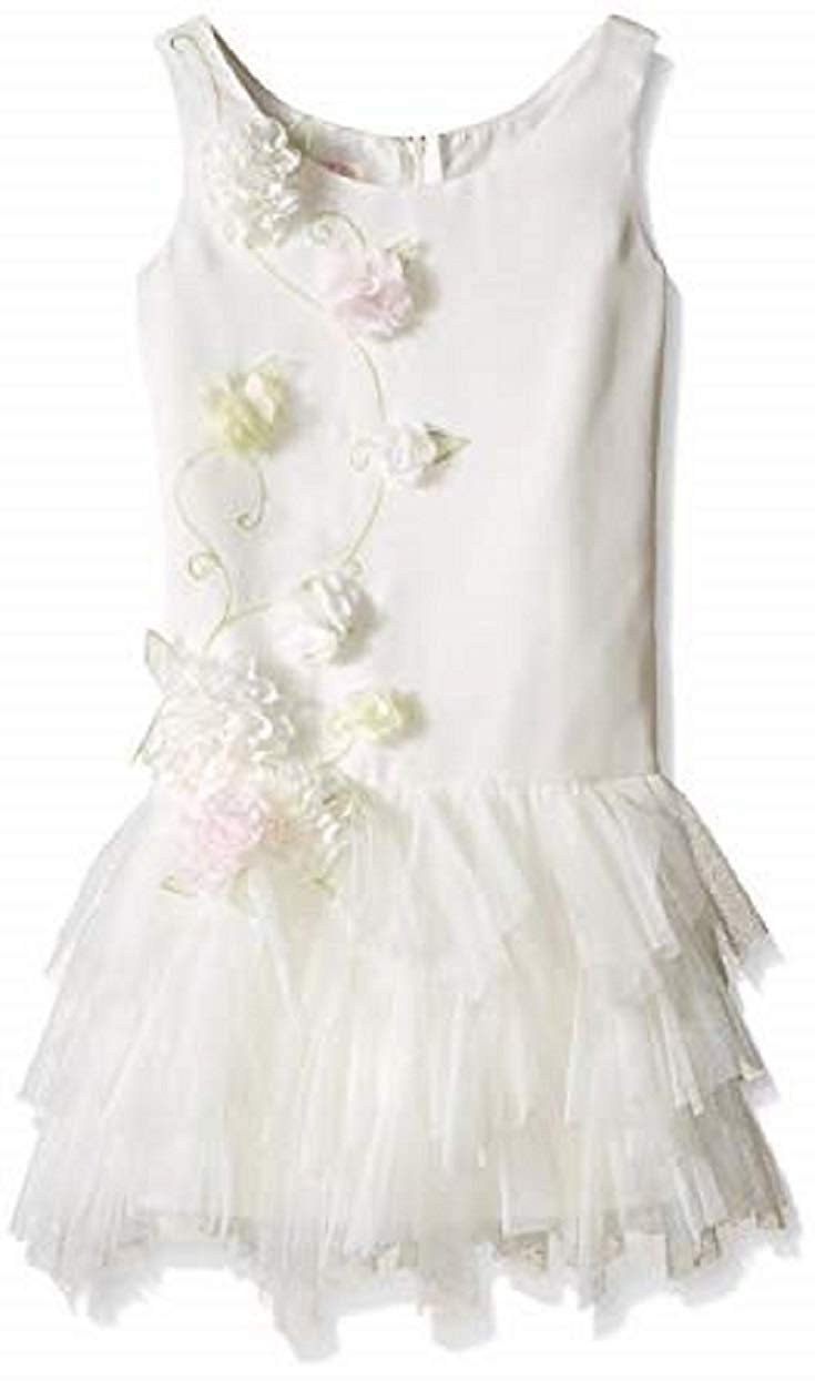 Biscotti Girls' Wedding Belles Multi Flower Dress, Ivory (6)