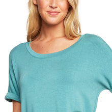 Load image into Gallery viewer, Matty M Women's Short Sleeve Rolled Cuff Tunic Top Shirt
