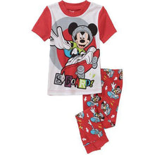 Load image into Gallery viewer, Disney Mickey Mouse Little Boys' Toddler 2 Piece Short Sleeve Pajamas Set Red
