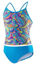 Load image into Gallery viewer, Speedo Girls Thin Strap Racerback Candy Clouds Tankini
