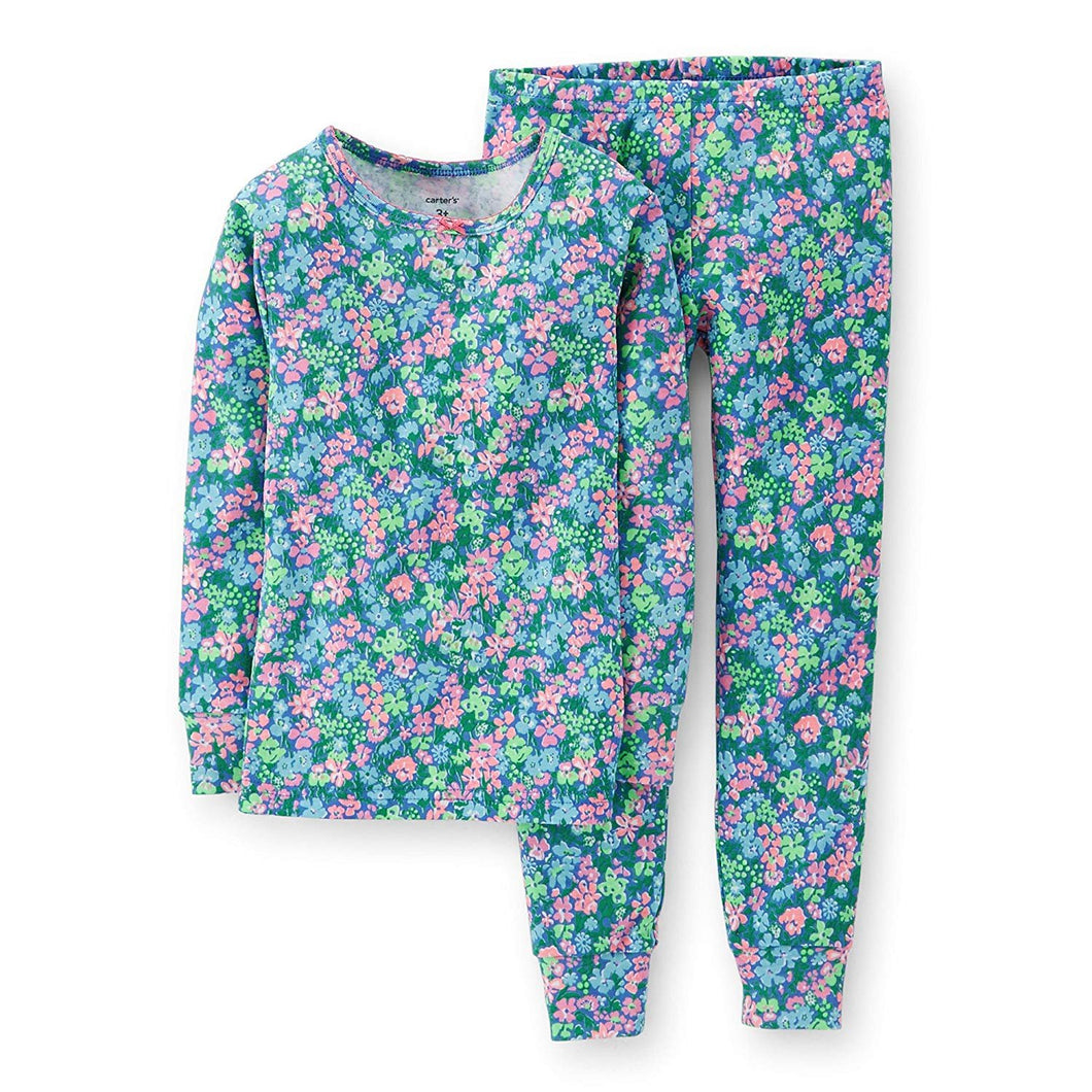 Carter's Baby Girls 2 Piece Snug Fit Cotton Pajamas (Flowers)