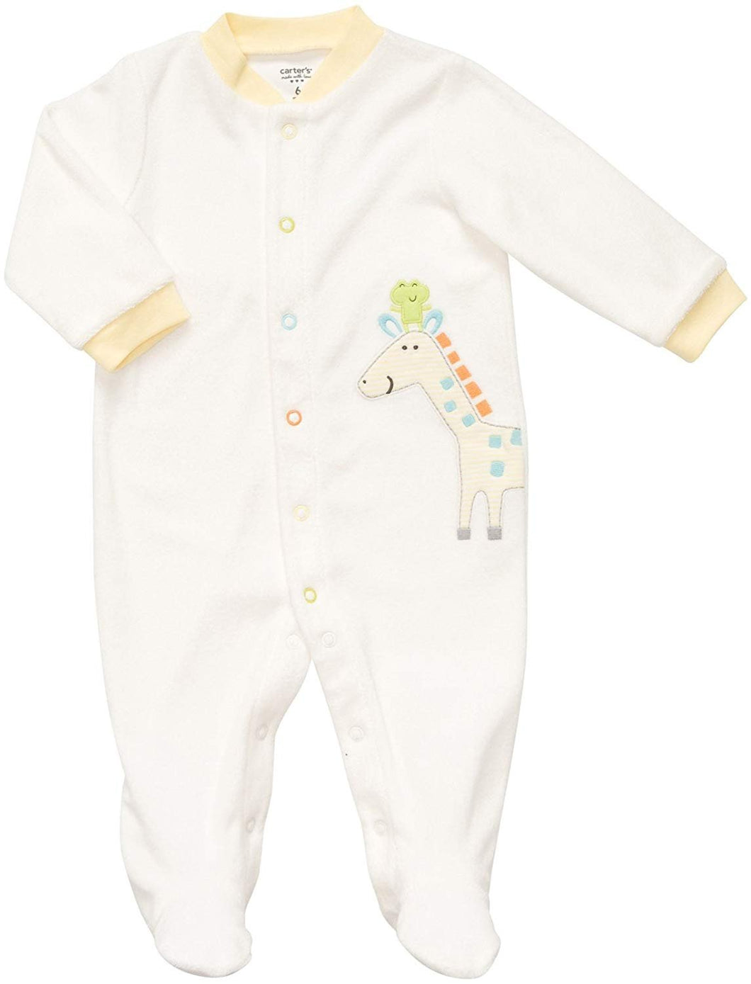Carter's Baby Girl's Terry Snap - White Solid Giraffe