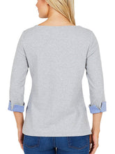 Load image into Gallery viewer, Nautica Women's 3/4 Cuffed Sleeve Chambray Casual Top
