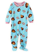 Load image into Gallery viewer, Dora Infant Girls Zip Up Footed Microfleece Blanket Sleeper
